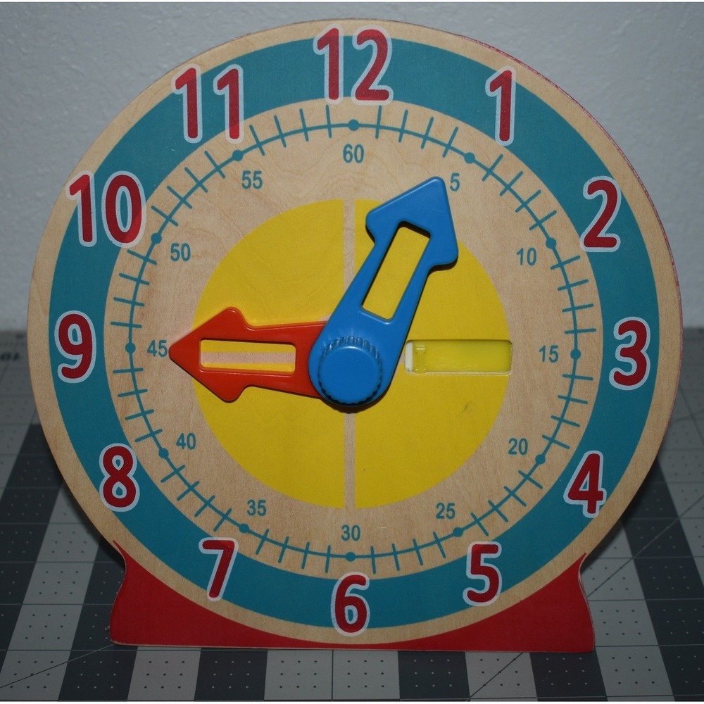 Melissa & Doug Turn & Tell Wooden Educational Learning Clock Toy 4284 Classic
